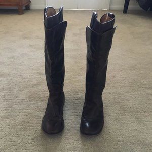 FRYE Paige Tall Dark Brown Leather Riding Boots